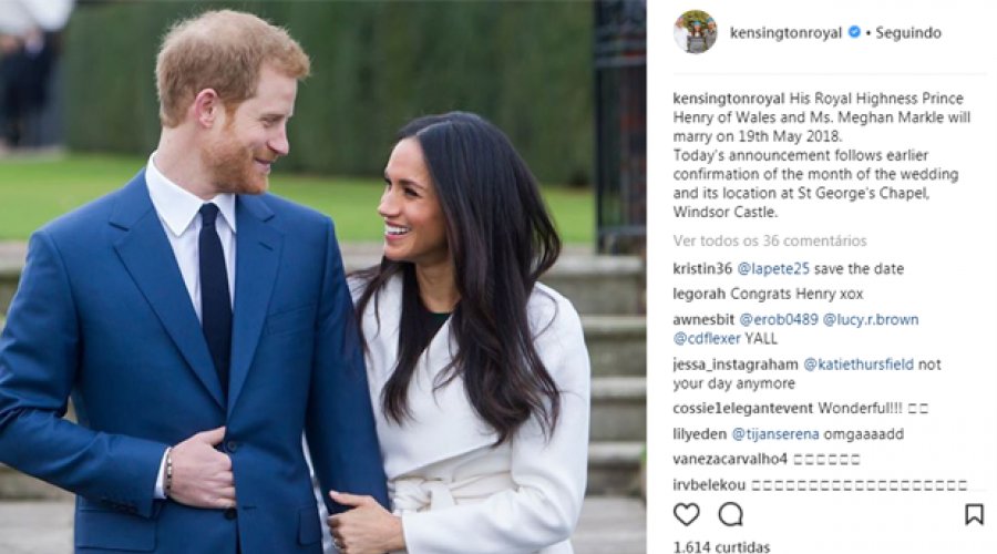 [Data e local do casamento do príncipe Harry e Markle são divulgados]