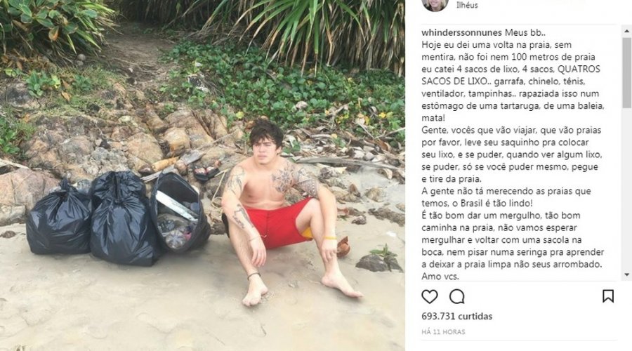 [Whindersson Nunes critica sujeira em praia de cidade turística da Bahia]