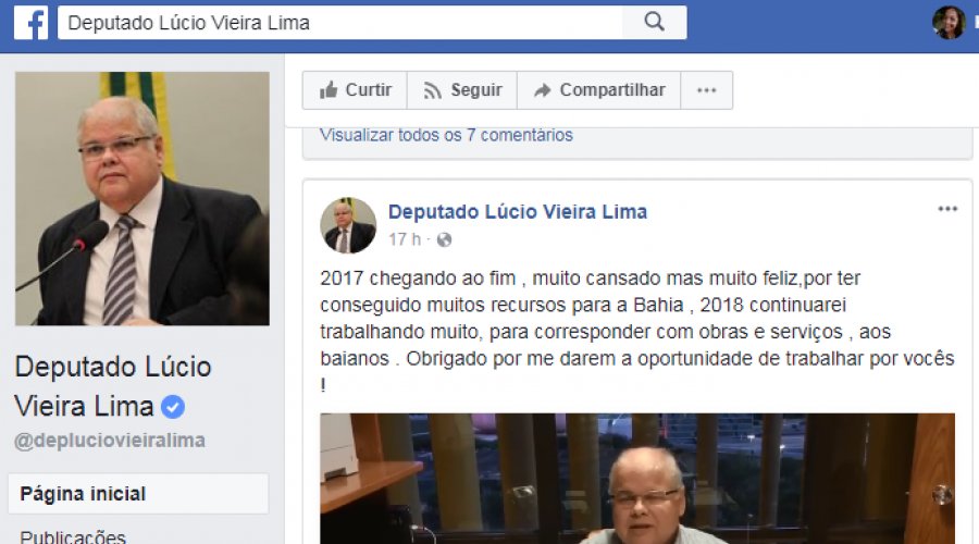 [Denunciado por vários crimes, Lúcio Vieira Lima se diz cansado, porém feliz]