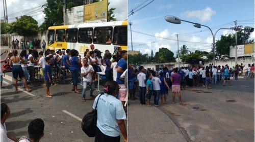 [Estudantes da rede estadual fazem protesto contra fechamento de escolas estaduais na Suburbana]