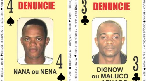 [Baralho do Crime: Suspeitos de homicídio e tráfico de drogas passam a integrar nas cartas]