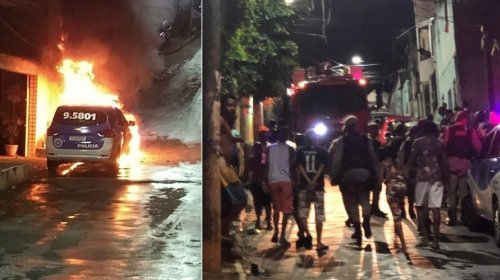 [Viatura da Polícia Militar é incendiada em Cosme de Farias]