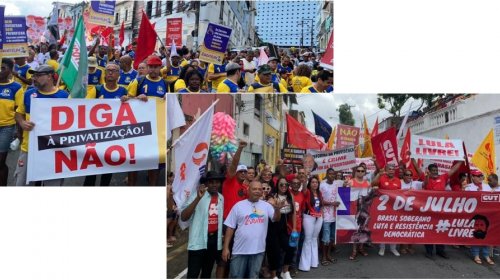 [Trabalhadores protestam no 2 de julho]