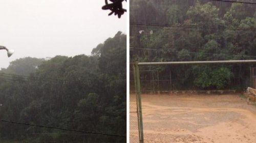 [Fortes Chuvas alagam ruas e campo do Bariri no bairro de Santa Cruz]