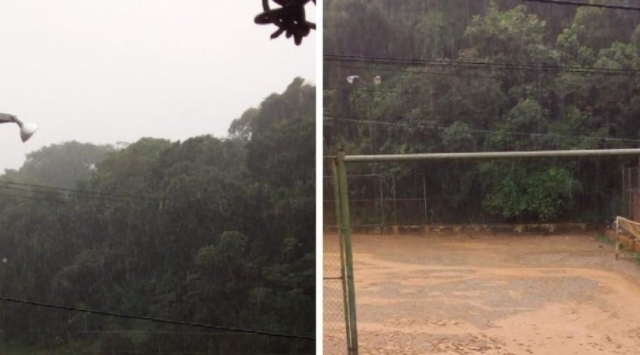 [Fortes Chuvas alagam ruas e campo do Bariri no bairro de Santa Cruz]