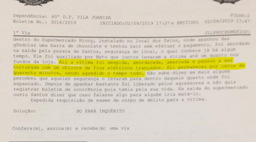 [Jovem é chicoteado nu após tentar furtar chocolate de mercado]