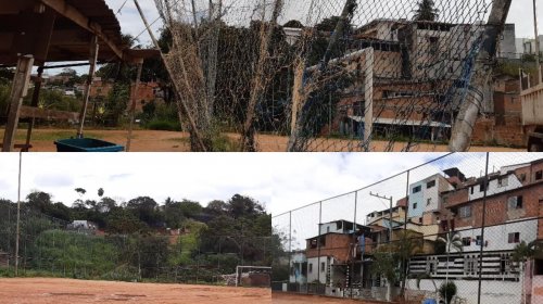 [Quadra e campo de futebol abandonadas em Pernambués]