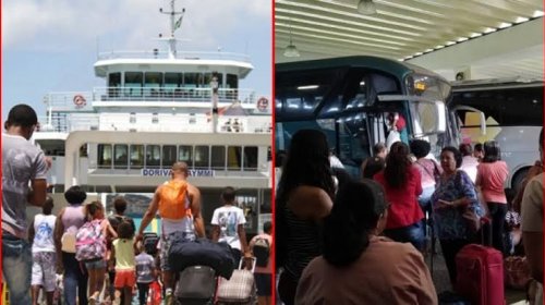[Trânsito tem fluxo intenso nas imediações dos terminais do ferry e rodoviária de Salvador]