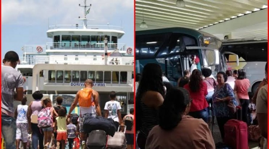 [Trânsito tem fluxo intenso nas imediações dos terminais do ferry e rodoviária de Salvador]