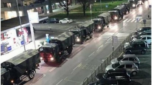 [Caminhões militares transportam mortos para crematórios na Itália]