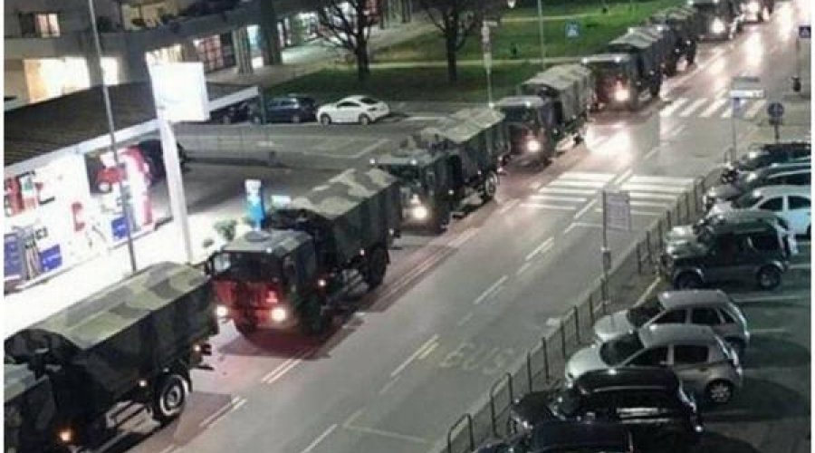 [Caminhões militares transportam mortos para crematórios na Itália]