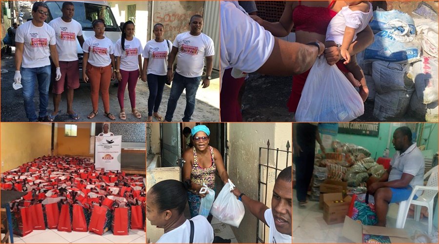 [Mais um dia de doações na Península de Itapagipe: cerca de 300 cestas básicas foram doadas pelo Movimento Solidário]