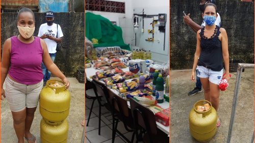 [Movimento Solidário distribuiu cerca de 130 ticket de vale gás e cestas básicas para a região...]
