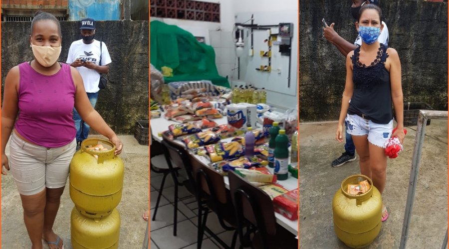 [Movimento Solidário distribuiu cerca de 130 ticket de vale gás e cestas básicas para a região da Península Itapagipana ]