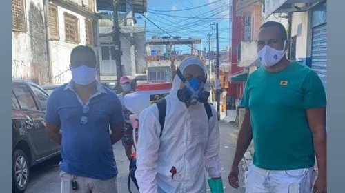 [Mais uma vez, ruas de Pernambués passam por desinfecção contra coronavírus ]