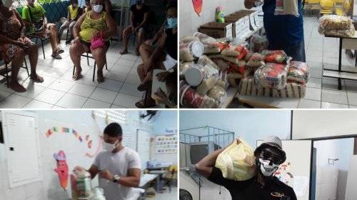 [Moradores da Vila Ruy Barbosa recebem doações de cestas básicas neste sábado ]