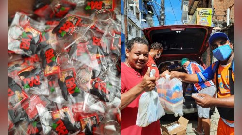 [Movimento Solidário distribui cestas básicas e chaveiros em Pernambués ]