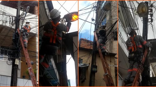 [Moradores da Avenida Hilda e Travessa Claudionilda em Pernambués recebem troca de lâmpadas de...]