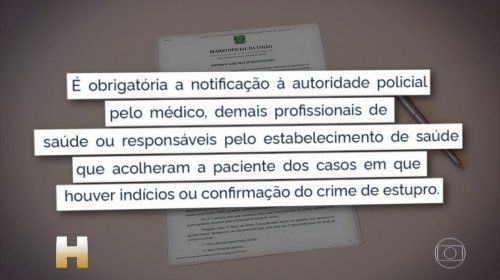 [Ministério da Saúde obriga médico a notificar polícia ao atender vítimas de estupro]