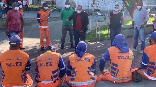 [Suíca participa de assembleia entre SindlimpBA e trabalhadores de limpeza urbana da capital ]