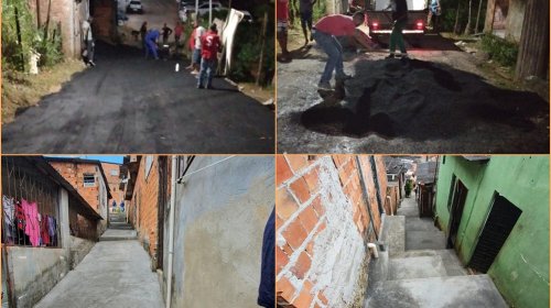 [Movimento Solidário Pernambués realiza recapeamento asfáltico em rua e reforma em escadarias n...]
