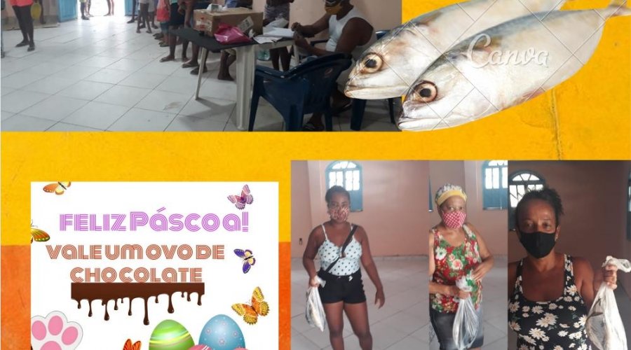 [Em ação social, Associação Kennedy entrega cerca de 500 ovos da Páscoa e peixes para comunidades da Cidade Baixa]