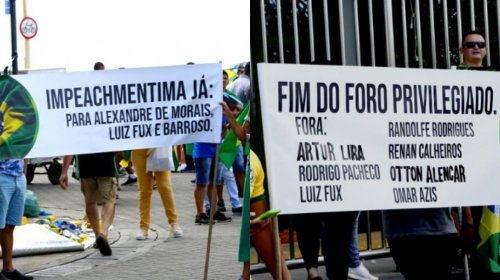 [Com nomes errados, bolsonaristas em Salvador protestam contra 'Otton Alencar' e 'Omar Azis']