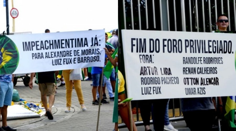 [Com nomes errados, bolsonaristas em Salvador protestam contra 'Otton Alencar' e 'Omar Azis']