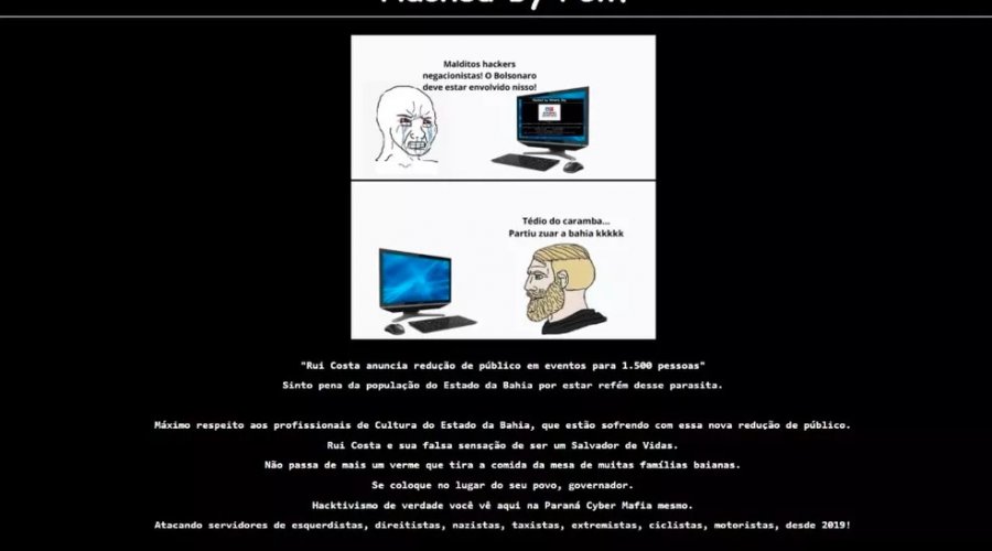 [Novo ataque hacker atinge portal de cultura do governo da Bahia; grupo critica redução de público em eventos]