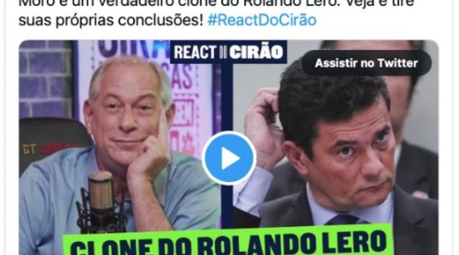 [Ciro Gomes chama Moro de clone do Rolando Lero ao comentar fala do ex-juiz sobre miséria]