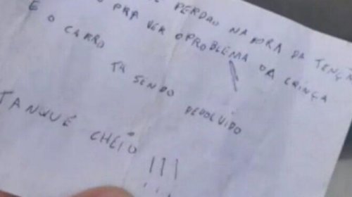 [Ladrões encontram cadeirinha de criança com deficiência e devolvem carro roubado]