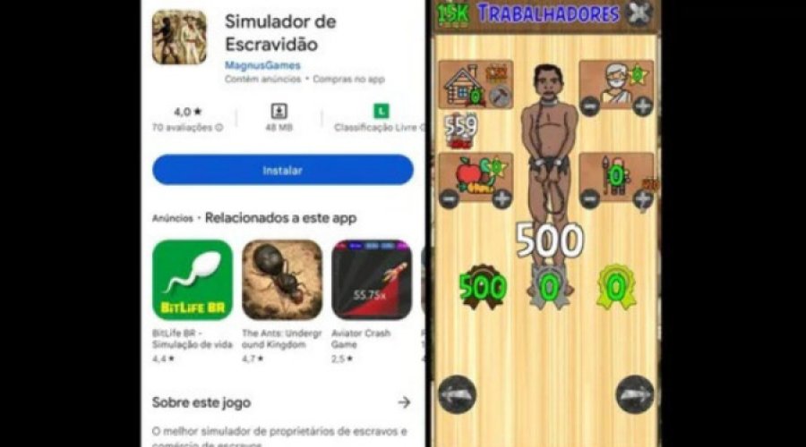 [Após pressão, Google tira do ar jogo ‘Simulador de Escravidão’, que permitia castigar e torturar pessoas negras]