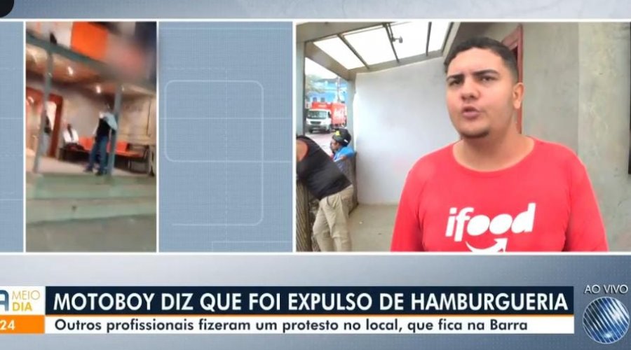 [Motoboy é expulso de hamburgueria e ameaçado por segurança em Salvador]