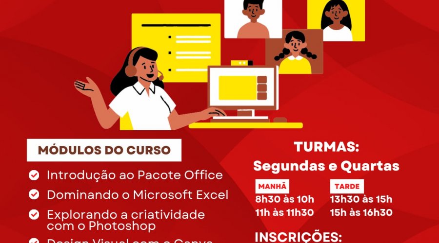 [Curso de Informática gratuito do básico ao avançando é oferecido gratuitamente em Pernambués]