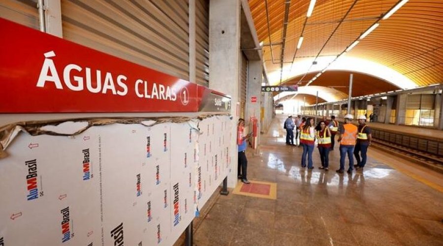 [Sem previsão de entrega, estação do metrô em Águas Claras passa por vistoria final]