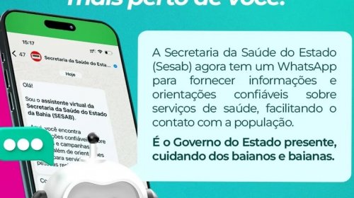 [Sesab lança canal no WhatsApp para facilitar acesso a serviços de saúde]