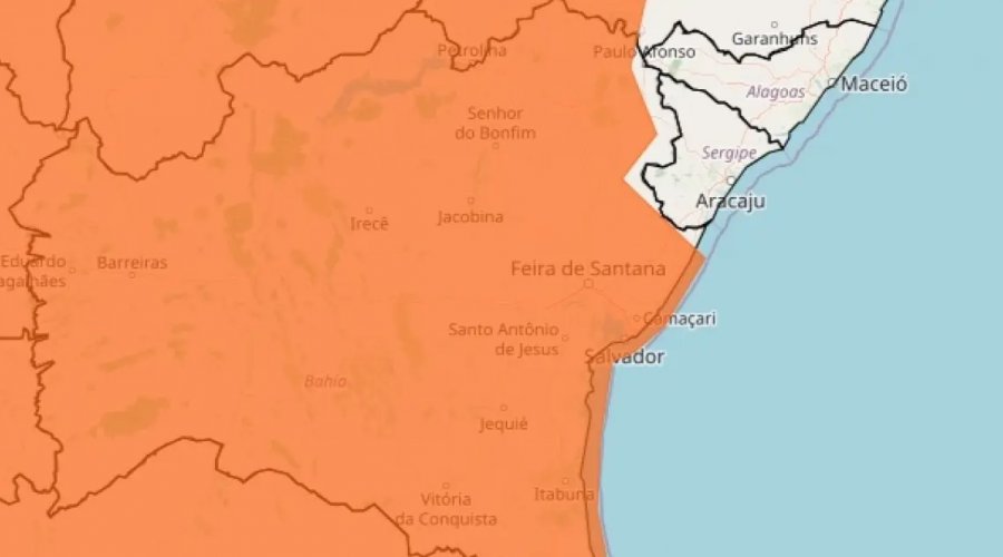 [Bahia entra em alerta para chuvas intensas e Extremo Sul registra risco elevado]