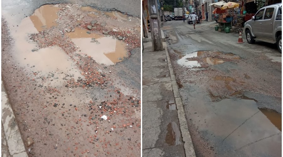 [Denúncia: Moradores reclamam de vazamento e buracos na Avenida São Paulo em Pernambués; Veja vídeo]